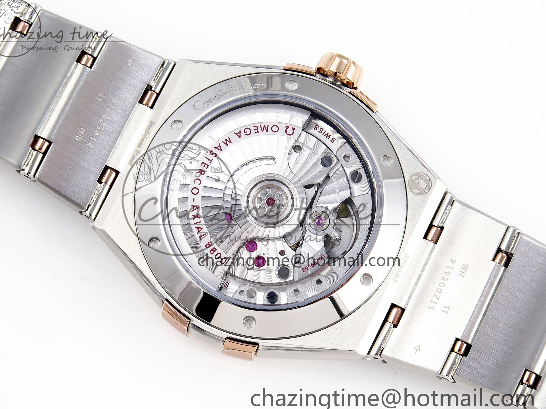 0414 Constellation 39mm SS RG ASWF 1:1 Best Edition White Diamonds Dial on SS RG Bracelet A Minimalist 7772